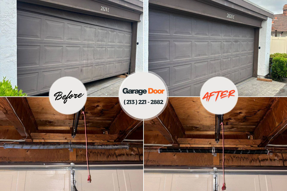 Before and after: garage door repair Wayzata, MN